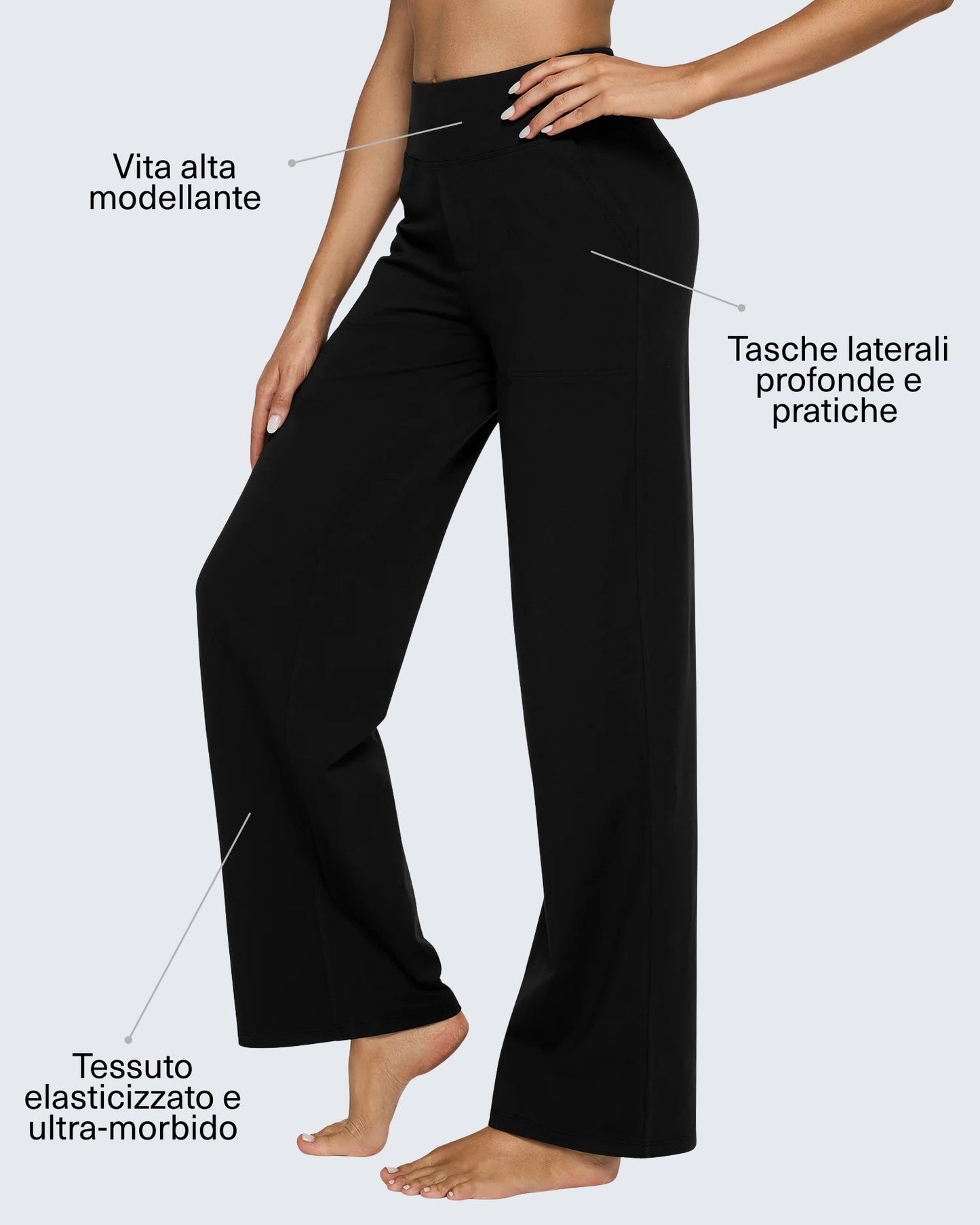 Inés | Pantalon Casual Flexible Negro