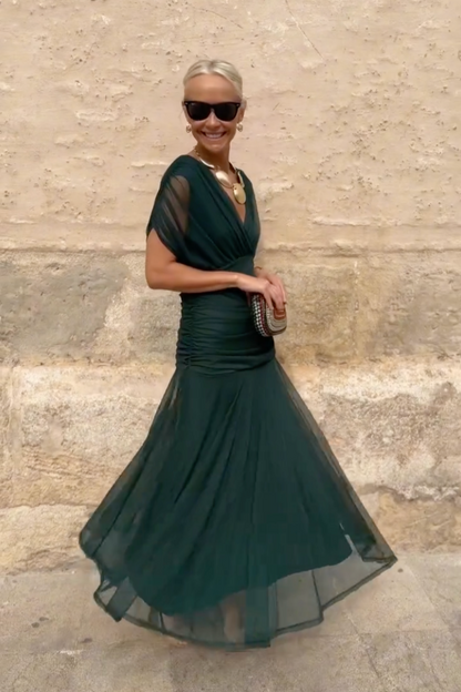 Luisa | Vestido Largo Elegante de Fiesta con Cuello en V