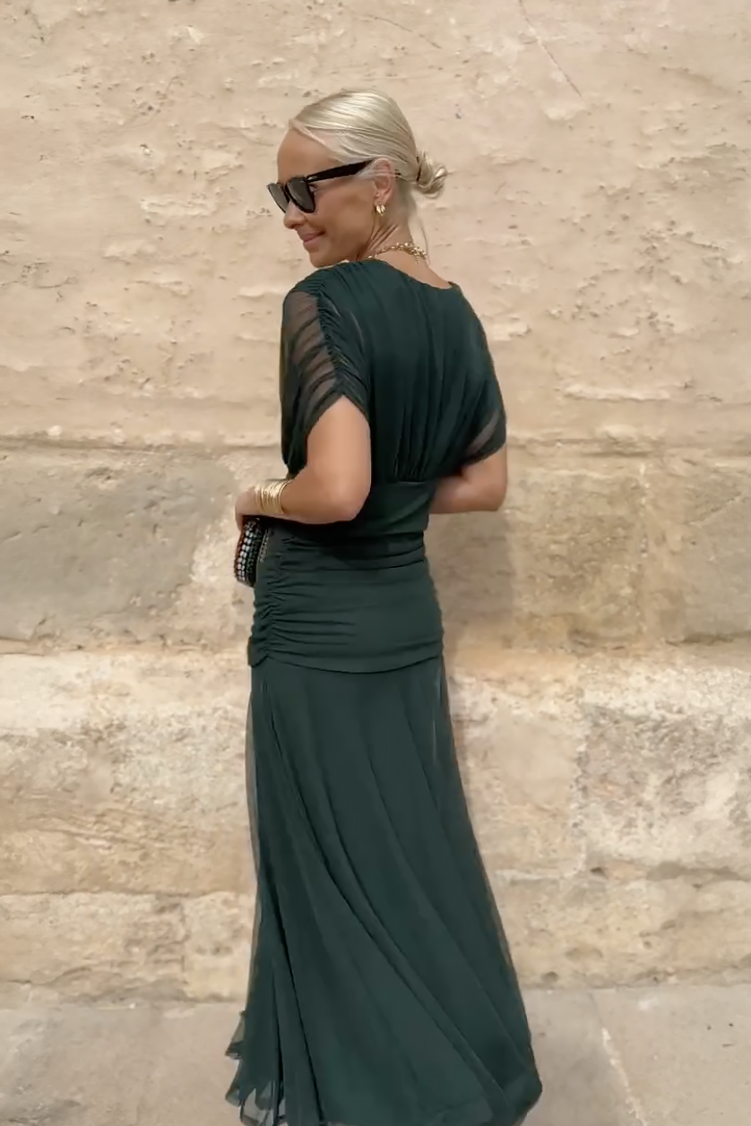 Luisa | Vestido Largo Elegante de Fiesta con Cuello en V