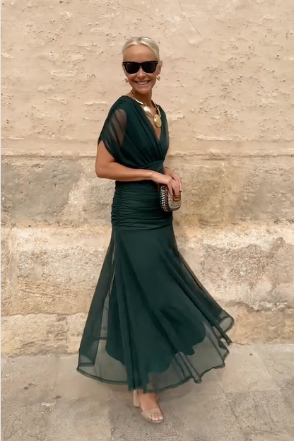 Luisa | Vestido Largo Elegante de Fiesta con Cuello en V