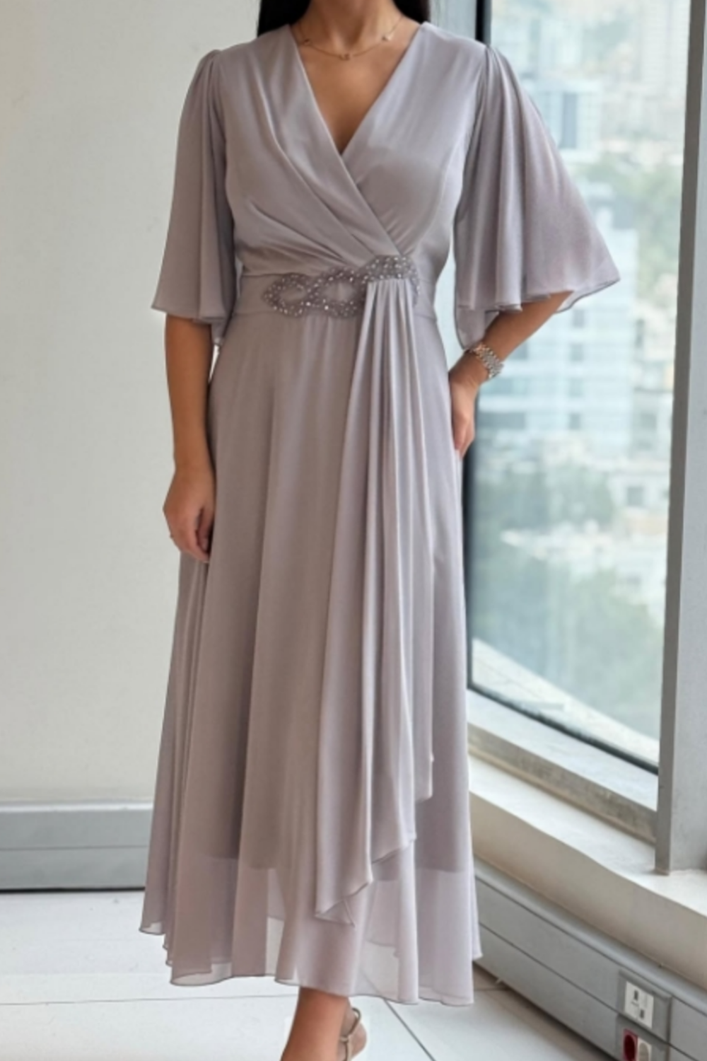 Elma - Elegante Vestido Midi Fluido