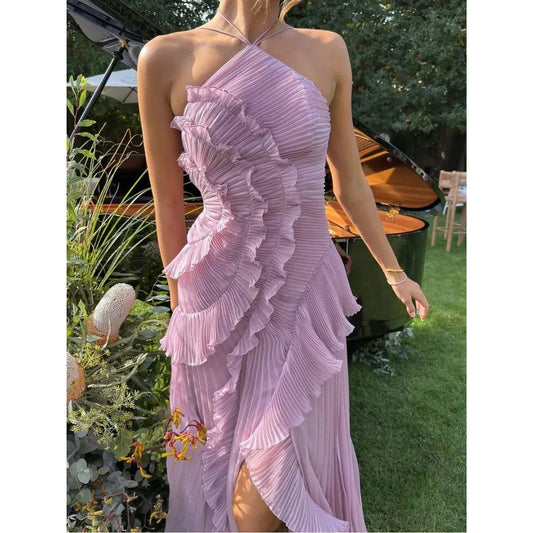 Olivia | Vestido Largo Con Volantes