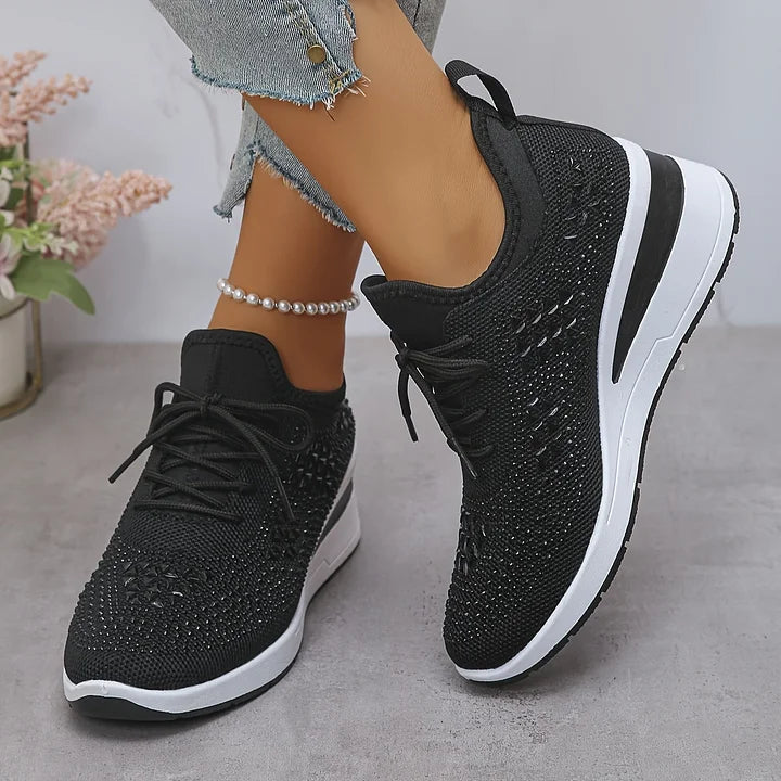 Alina | Zapatillas Cómodas con Detalles de Pedrería Brillante