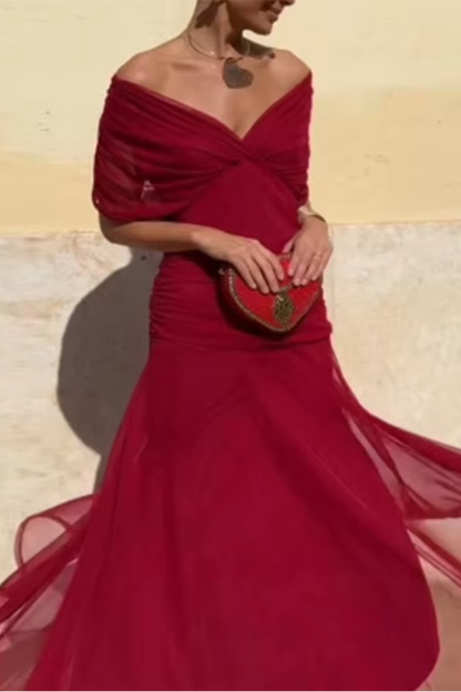 Luisa | Vestido Largo Elegante de Fiesta con Cuello en V