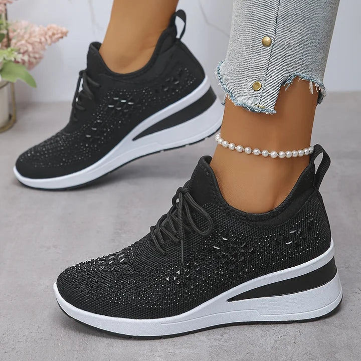 Alina | Zapatillas Cómodas con Detalles de Pedrería Brillante
