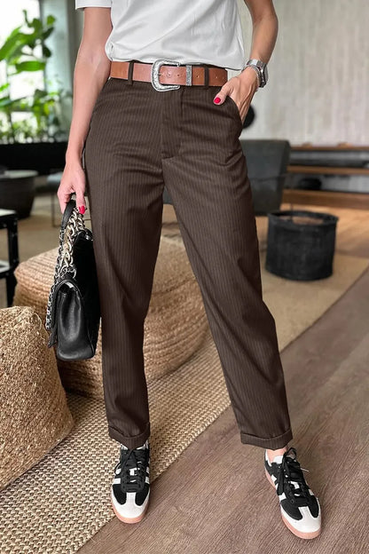 Margarita | Elegantes Pantalones con Rayas que Favorecen la Figura