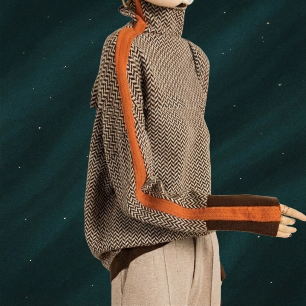 Sofia | Cuello Alto de Lujo con Diseño en Espiga