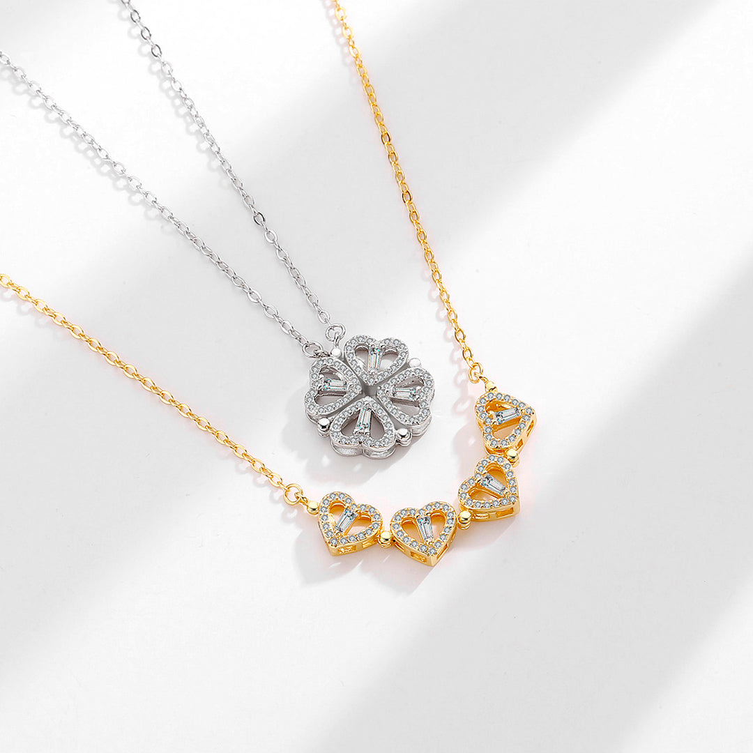 Fortuna | Collar Trébol de Corazones Amor y Suerte Verdadero