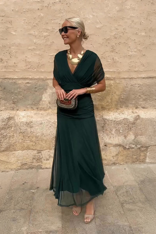 Luisa | Vestido Largo Elegante de Fiesta con Cuello en V