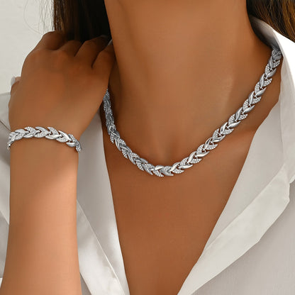 Leina | Conjunto Sirena de Lujo Collar y Pulsera con Brillo Iridiscente