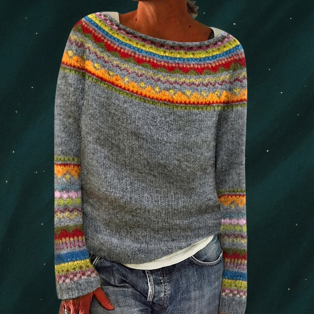 Carmen | Jersey de Punto Estilo Nórdico Vintage con Tejido Cálido y Suave