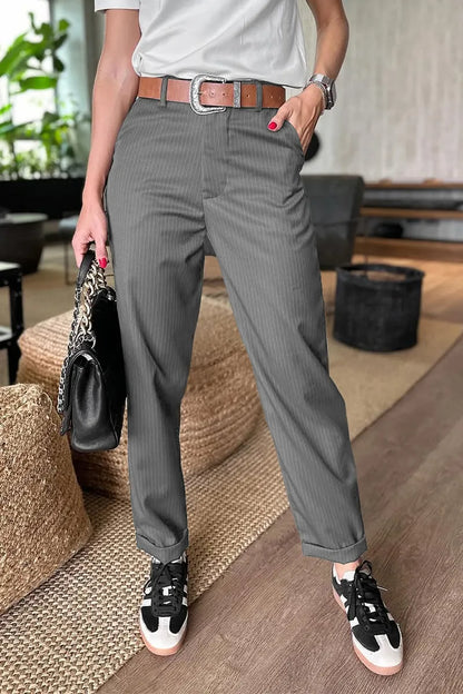 Margarita | Elegantes Pantalones con Rayas que Favorecen la Figura