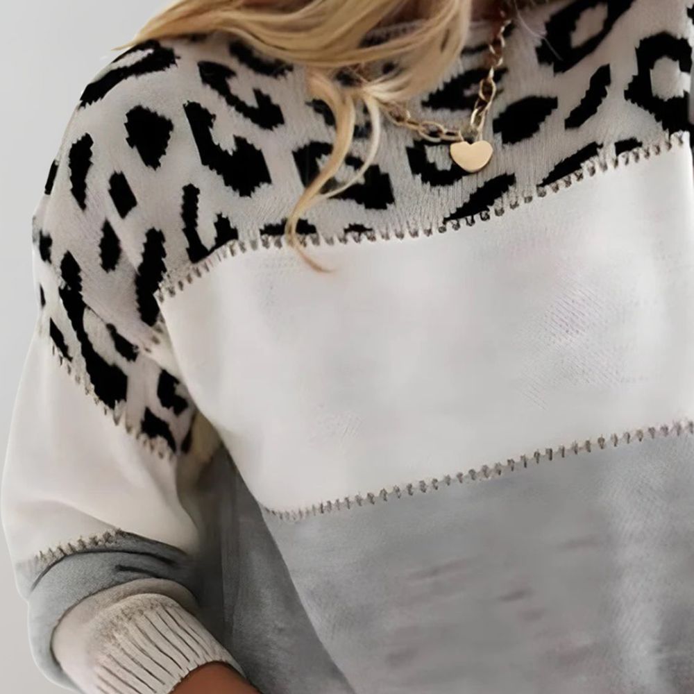 Marta | Jersey Elegante con Estampado de Leopardo