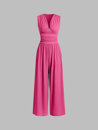 Caridad | Mono sin Mangas Elegante y de Pierna Ancha