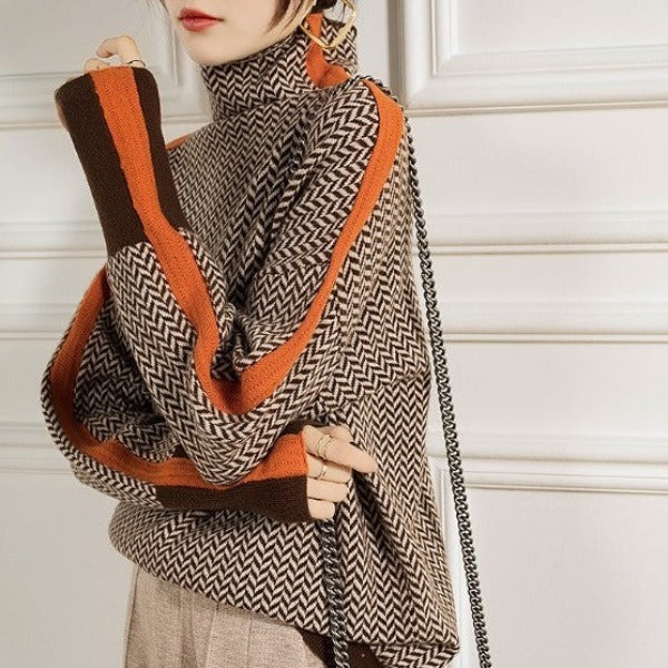 Sofia | Cuello Alto de Lujo con Diseño en Espiga