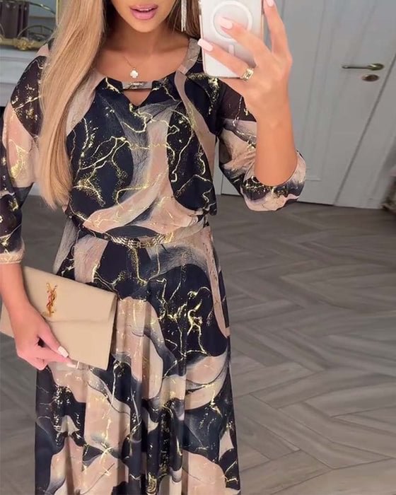 Estela | Vestido de Gasa Premium con Estampado Único