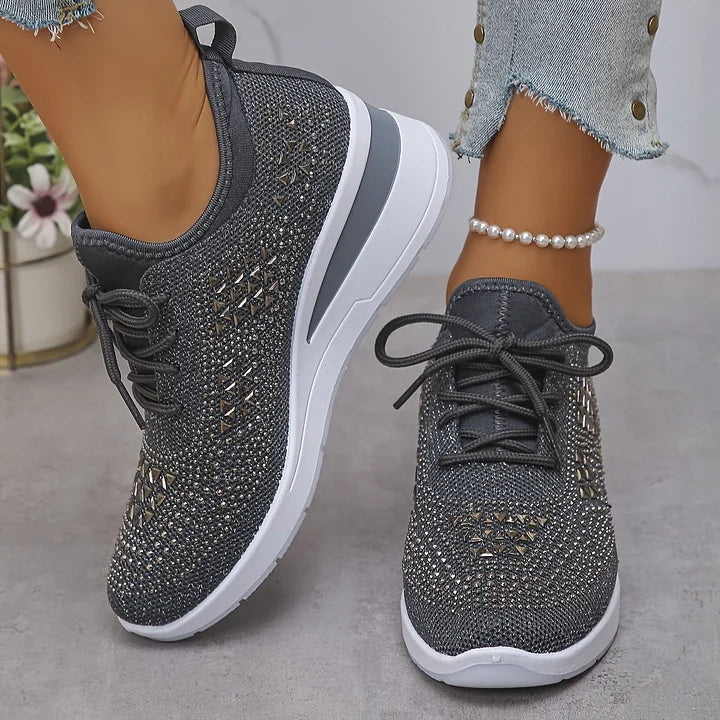 Alina | Zapatillas Cómodas con Detalles de Pedrería Brillante