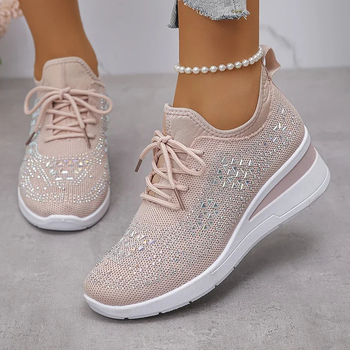 Alina | Zapatillas Cómodas con Detalles de Pedrería Brillante