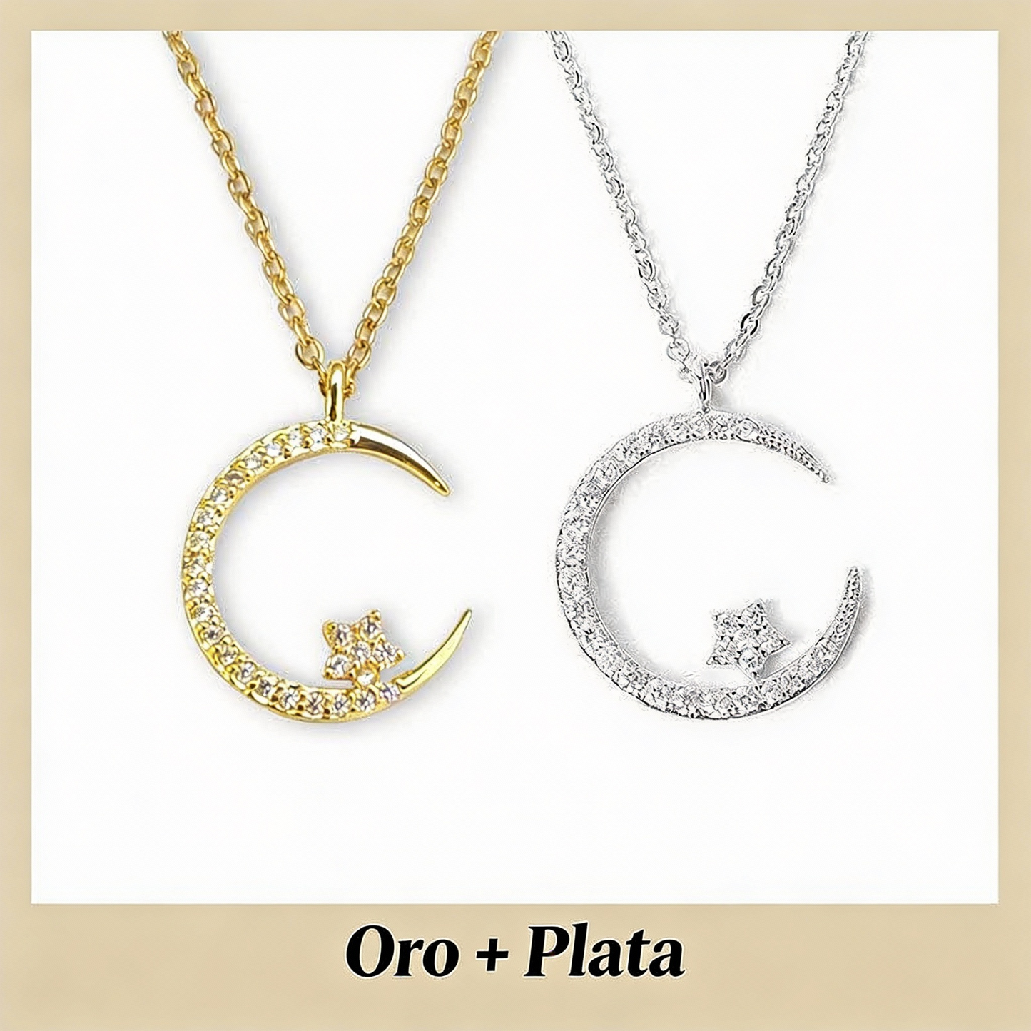 Lunea | Collar Celestial Lunar y Estrellas con Brillo Elegante