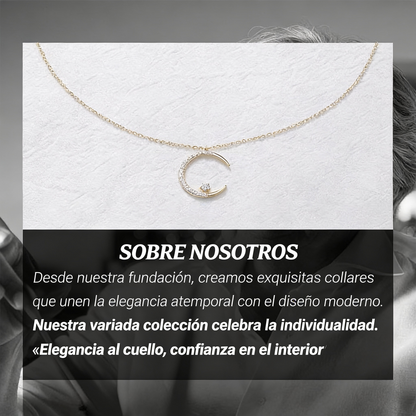 Lunea | Collar Celestial Lunar y Estrellas con Brillo Elegante