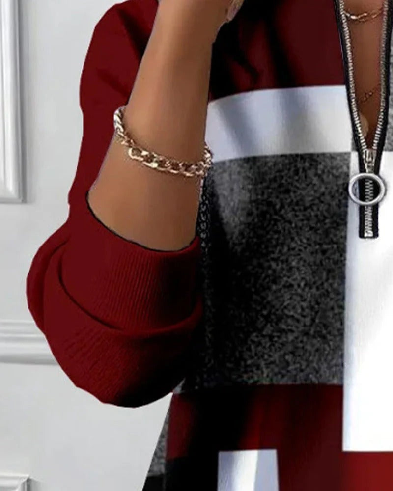 Leire | Jersey Informal con Media Cremallera Calido y Moderno