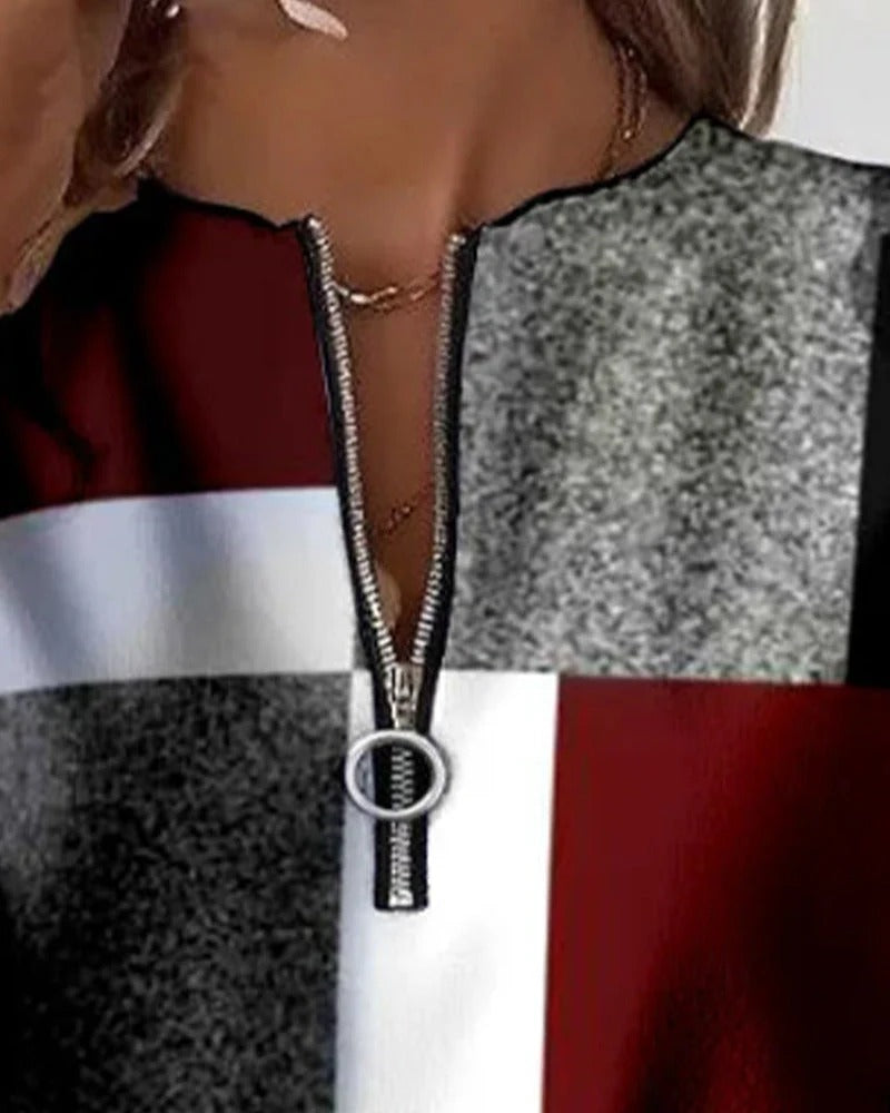 Leire | Jersey Informal con Media Cremallera Calido y Moderno