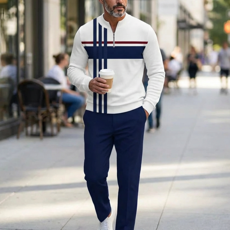 Hernan | Conjunto Jersey con Estampado Gráfico y Pantalones